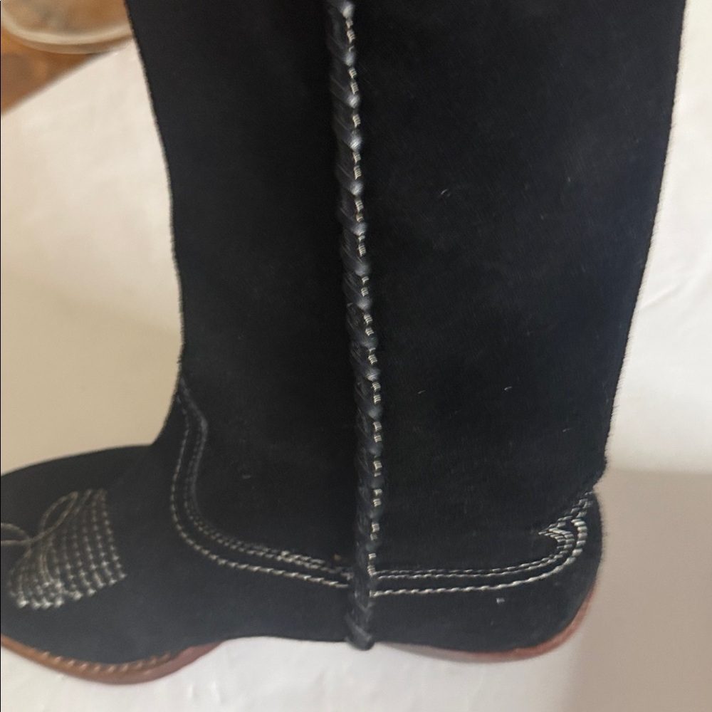 Patricia Nash Bergamo Black Western suede Heeled Boots - Picture 3 of 11